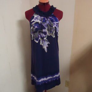 Suzy Shier Small Purple Yoke Neckline Mini Dress